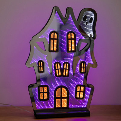 B&Q -  39Cm Light Up Halloween Haunted House Infinity Light Decoration With Leds