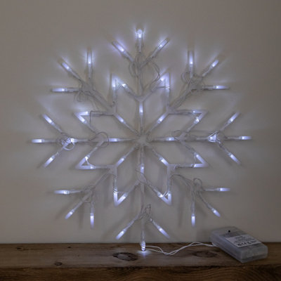 B&Q -  34Cm Battery Operated Light Up Christmas Snowflake With White Leds