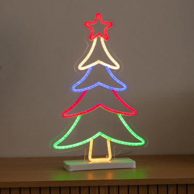 Rackhams Light 43Cm Neon Flex Christmas Tree With 215 Multi-Coloured Leds - Image 7