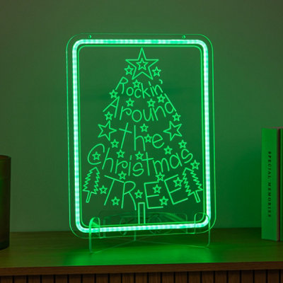 Green 40Cm Usb Powered Neon Rockin' Around The Christmas Tree Led Sign - Image 8