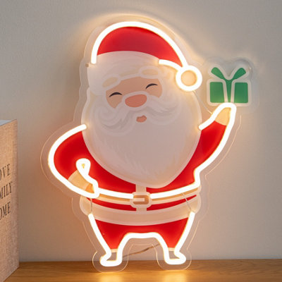 Rackhams Light/White 40Cm Santa Christmas Neon With Warm Leds & Usb Cable - Image 8