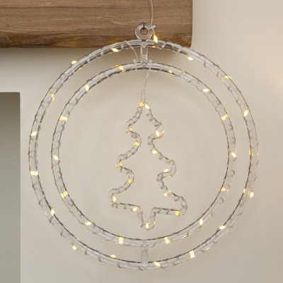 Light/White 33Cm Up Hanging Christmas Tree Ring With Warm Leds - Image 7
