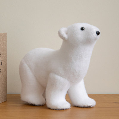Samuel Alexander Unisex White 30Cm Large Flocked Polar Bear Christmas Decoration In - Image 8
