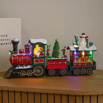 Samuel Alexander Unisex Multicolor 34Cm Choo Choo Snow Scene Christmas Train With Leds, Music & Timer - Image 6