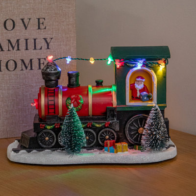 Light 22Cm Up Christmas Train With Santa With 8 Multi-Coloured Leds - Image 3