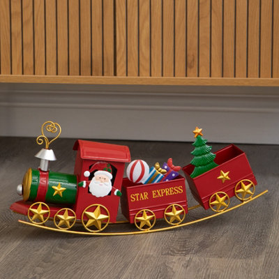 B&Q -  43Cm All Aboard Santa's Star Express Hand Painted Christmas Train