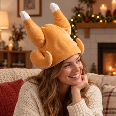 Samuel Alexander Unisex Brown Dancing Turkey Festive Christmas Hat With Music In - Image 3