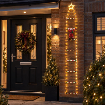 Rackhams Light 1.92M Up Santa Climbing Ladder Christmas Decoration With Leds - Image 8