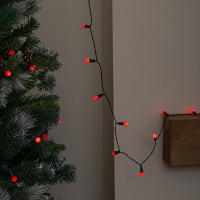 Premier 50 Led Pearl Berry Multi-Action Christmas String Lights In Red - Image 3