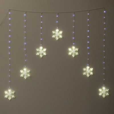 Samuel Alexander 1.2M X 1.2M Neon Snowflake Curtain Lights, 588 White Leds - Image 6