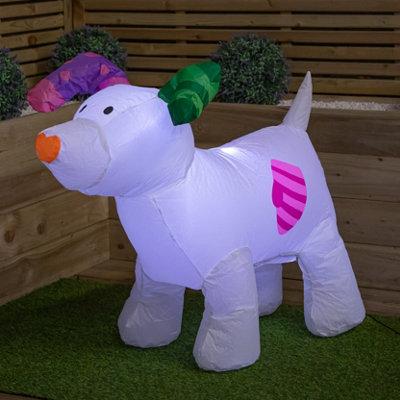 Samuel Alexander 85Cm Light Up The Snowman And The Snowdog Christmas Inflatable Decoration With White Leds from B&Q