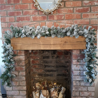 Samuel Alexander 30 X 270Cm 9Ft Kaemingk Luxury Green Christmas Imperial Garland Snowflocked from B&Q