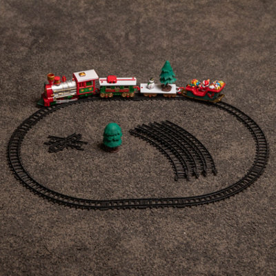 B&Q -  20Pc Battery Operated Light Up Christmas Santa's Musical Train Set   Jingle Bells