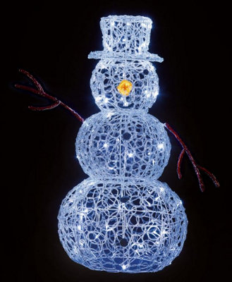  - Premier Indoor Outdoor Christmas 90Cm Lit Soft Acrylic Snowman With 80 White Led