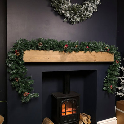 Samuel Alexander Red Premier (9Ft) Christmas Garland Decoration With Berries & Cones 270Cm