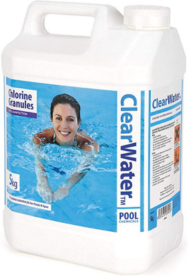 B&Q -  5Kg Clearwater Ch0004 Chlorine Granules For Hot Tub Spa & Swimming Pool