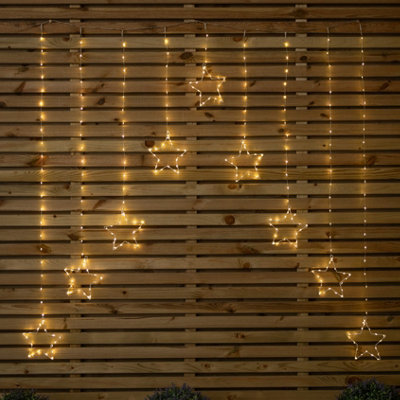 Samuel Alexander 1.2M X 1.2M Light Up Star Pin Wire Christmas Curtain Lights With 303 Warm White Leds from B&Q