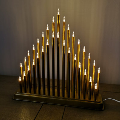 Samuel Alexander 34Cm Premier Christmas Candlebridge With 33 Leds In Gold Mains Operated from B&Q