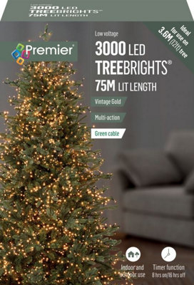 Premier3000 Led Multi Action Treebrights With TimerVintage Gold/green from B&Q