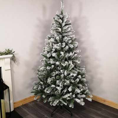 Samuel Alexander 210Cm 7Ft Snowtime Colorado Snow Spruce Green Christmas Tree With 765 Tips Snow Flock from B&Q