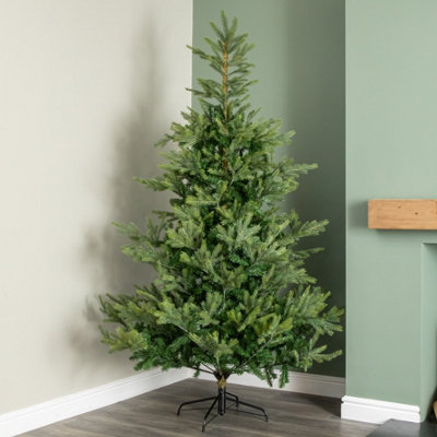 Samuel Alexander 6Ft (1.8M) Green Artificial Real Look Grandis Fir Christmas Tree With 1564 Tips & Metal Stand from B&Q