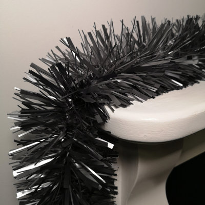 B&Q -  2M X 15Cm Chunky & Fine Mix Christmas Tinsel Garland In Matt Graphite