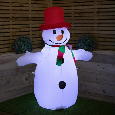 Samuel Alexander 4Ft (120Cm) Light Up Inflatable Christmas Snowman Decoration With White Leds from B&Q