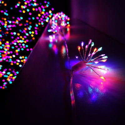 Samuel Alexander 200 Led 10 Starburst Premier Christmas Multi Function Battery Timer Lights In Rainbow from B&Q