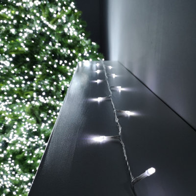 B&Q -  20M Battery Operated Christmas String Lights With 200 Cool White Leds On Clear Cable