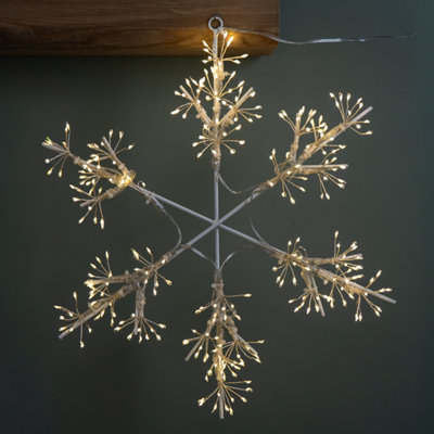 Samuel Alexander 40Cm Light Up Christmas Snowflake Silhouette With 300 Warm White Microbrights Leds from B&Q