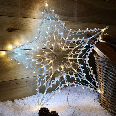 B&Q -  50Cm Animated Light Up Window Christmas Star With 100 White & Warm White Leds