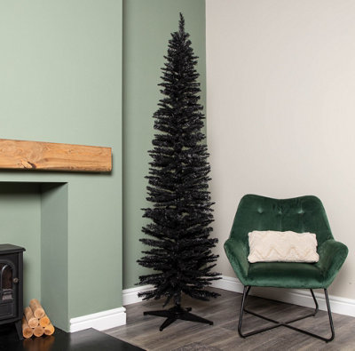 Samuel Alexander 7Ft (2.1M) Black Pencil Pine Artificial Christmas Tree With 401 Tips from B&Q