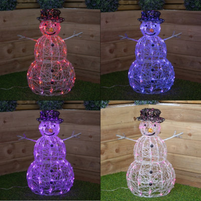 Samuel Alexander 60Cm Light Up Acrylic Christmas Snowman With 80 Colour Changing Leds from B&Q