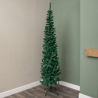 Samuel Alexander 7.5Ft (2.2M) Green Spruce Pencil Pine Christmas Tree With Metal Stand from B&Q