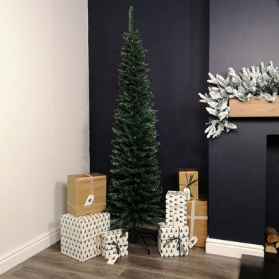 Samuel Alexander 6.5Ft (2M) Pencil Style Slim Artificial Christmas Tree In Green from B&Q