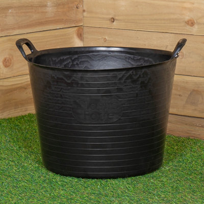 Samuel Alexander 38 X 45Cm Large Black Plastic Tub Bucket With 42 Litre Capacity & Carry Handles from B&Q