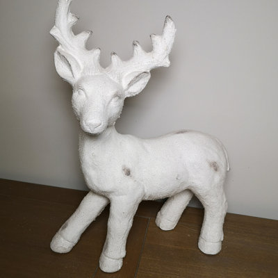 Samuel Alexander 52Cm Snow Effect Standing Pot Reindeer Christmas Ornament from B&Q