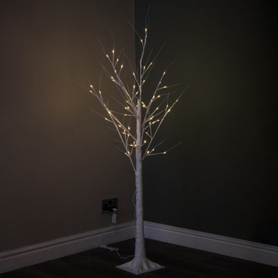 Samuel Alexander 1.5M (5Ft) Light Up Christmas Birch Tree With 64 Warm White Leds from B&Q