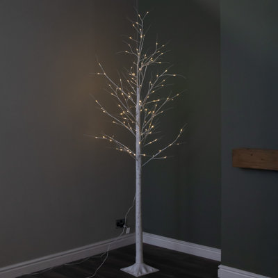 Samuel Alexander 2.4M (8Ft) Light Up Christmas Birch Tree With 136 Warm White Leds from B&Q