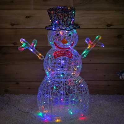 Samuel Alexander 76Cm Light Up Acrylic Christmas Snowman With 88 Multi-Coloured Leds from B&Q