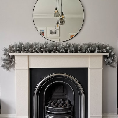 Samuel Alexander Premier 6Ft (1.8M) Christmas Silver Garland With Glitter Tips - Silver - Image 5