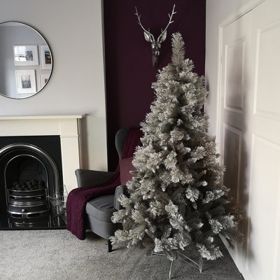 Samuel Alexander 6Ft (180Cm) Premier Snow Fir Grey Pvc Christmas Tree With 587 Cashmere Tips from B&Q