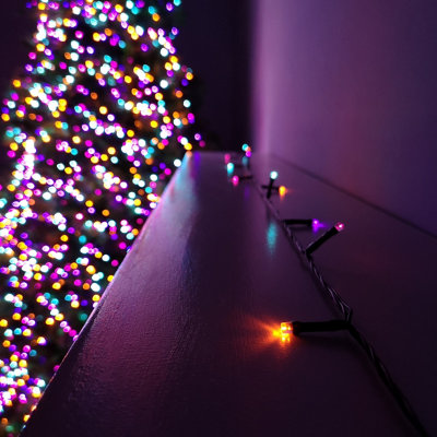 B&Q -  5M Battery Operated Multi-Action Christmas String Lights With 50 Rainbow Leds