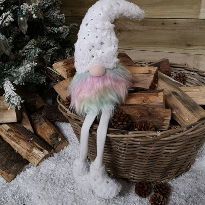 Samuel Alexander 70Cm Festive Christmas Rainbow Haired Plush Gonk Dangly Legs & Starry Hat from B&Q