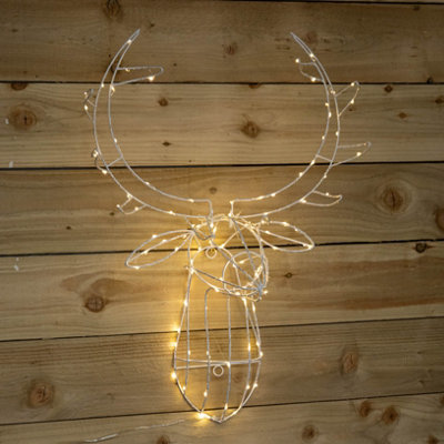 B&Q -  70Cm Festive Christmas Indoor Outdoor Twinkling Led Reindeer Head In Warm White