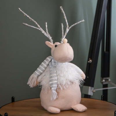 Samuel Alexander 40Cm Battery Operated Plush Christmas Reindeer With Led Lit Antlers from B&Q