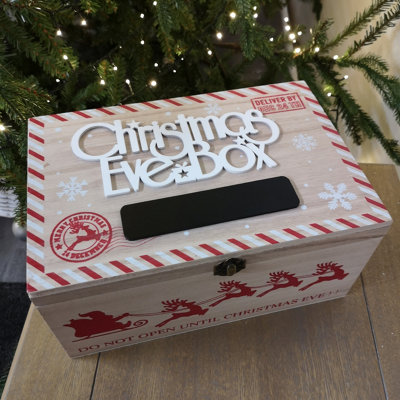 Samuel Alexander 30Cm Wooden Christmas Eve Gift Box With Personalisable Name Plate from B&Q