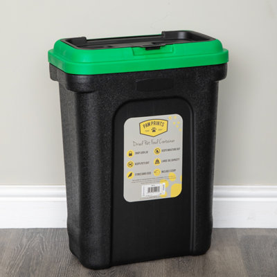 Samuel Alexander 30 Litre Plastic Dried Pet Food Storage Container Tub With Food Scoop from B&Q