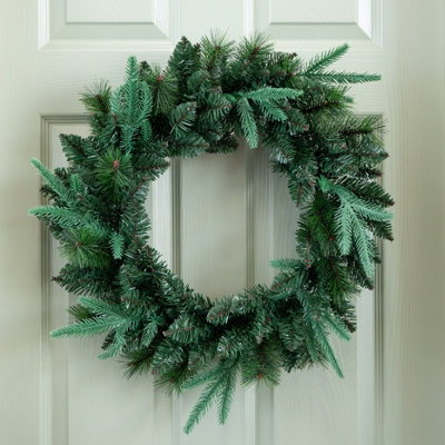 Samuel Alexander 50Cm Hanging Artificial Green Norfolk Pine Christmas Wreath With Pe & Pvc Tips from B&Q