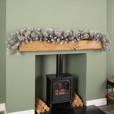 Samuel Alexander 6Ft (1.8M) Premier Lightly Flocked Fir Christmas Garland With Mixed Tips Grey